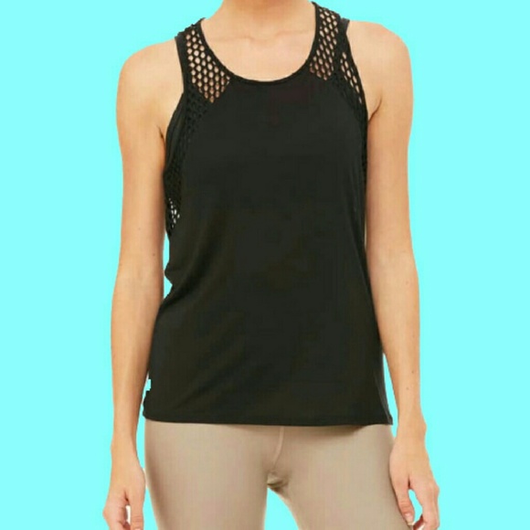 Alo Yoga CAGE TANK COOL COMFORT Black Color. - Picture 2 of 8